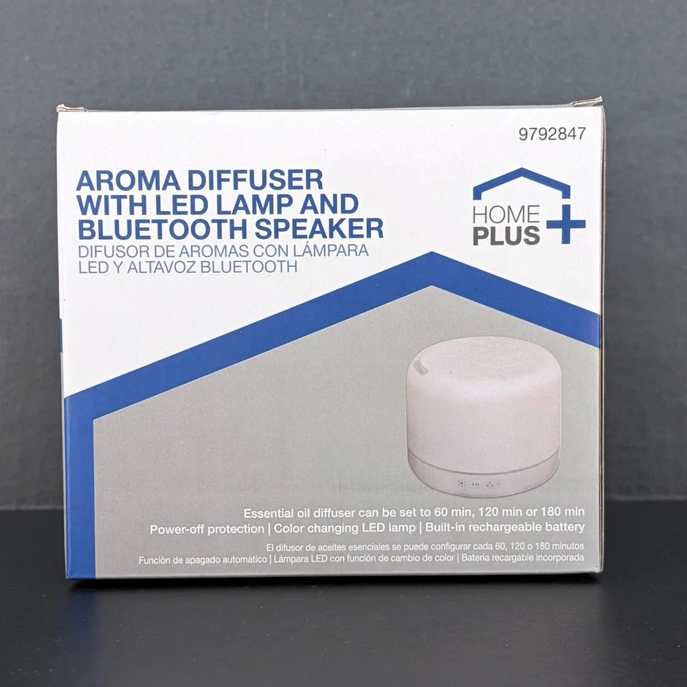 Home Plus Aroma Diffuser White LED Color Lights Bluetooth Speaker 9792847